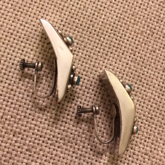 Vintage Mexico Sterling Silver Clip Earrings Boho - Picture 13 of 16